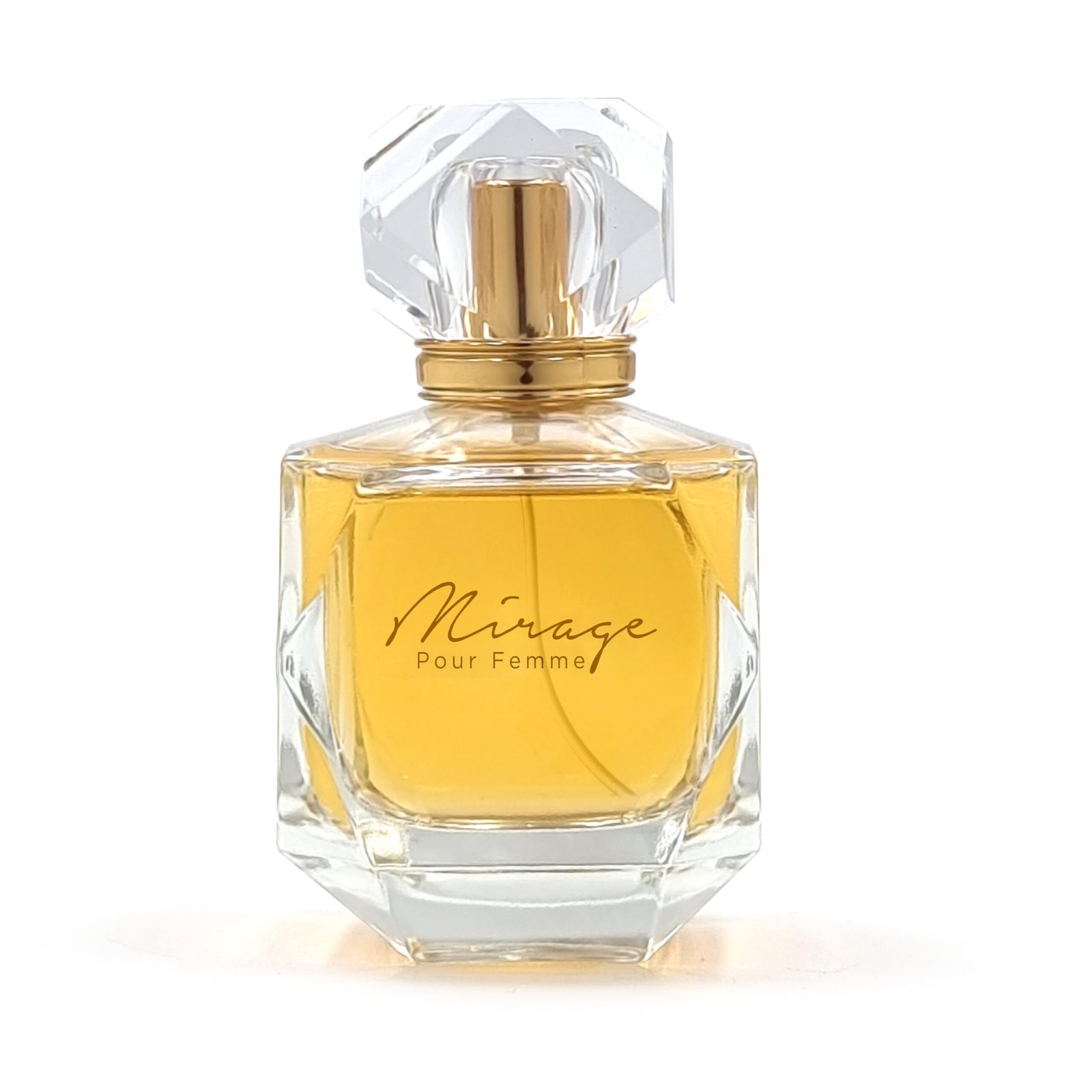 Blank bottle of perfume isolated on white background